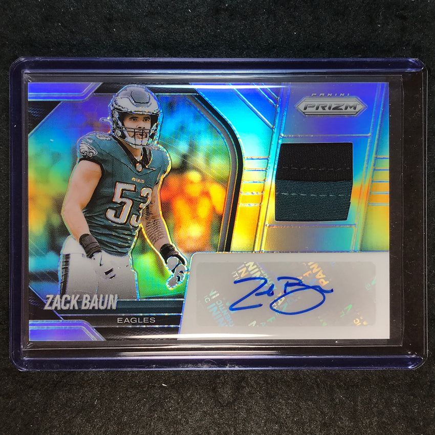 2025 Prizm Football ZACK BAUN Patch Autograph Silver 57/99
