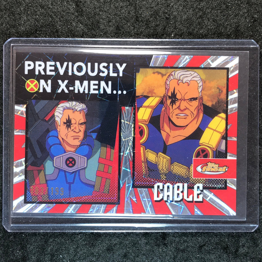 2025 Topps Finest X-Men '97 CABLE Previously On X-Men Laser 183/199 #10