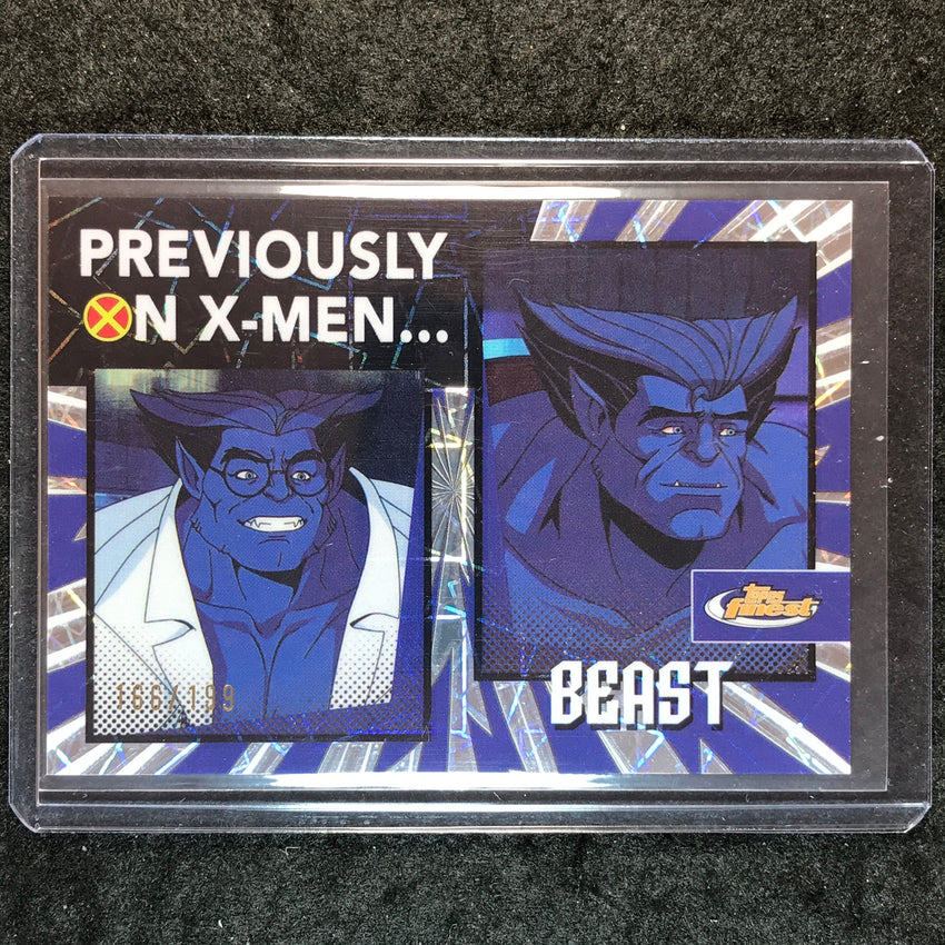 2025 Topps Finest X-Men '97 BEAST Previously On X-Men Laser 166/199 #12