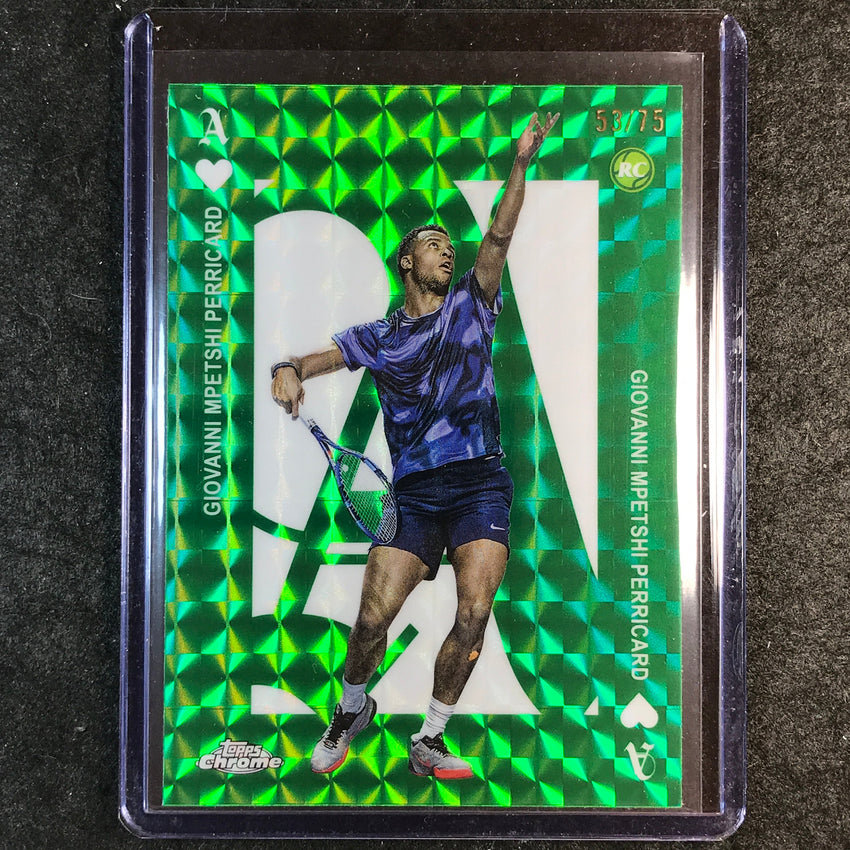 2025 Topps Chrome Tennis GIOVANNI MPETSHI PERRICARD Aces Green Geometric 53/75