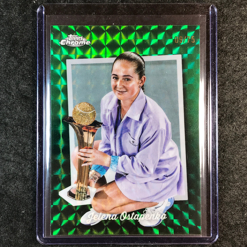 2025 Topps Chrome Tennis JELENA OSTAPENKO Captured Green Geometric 9/75