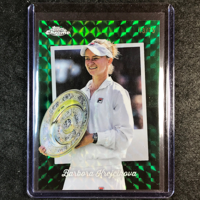 2025 Topps Chrome Tennis BARBORA KREJCIKOVA Captured Green Geometric 13/75