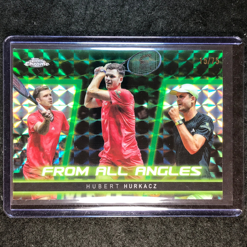 2025 Topps Chrome Tennis HUBERT HURKACZ From All Angles Green Geometric 15/75