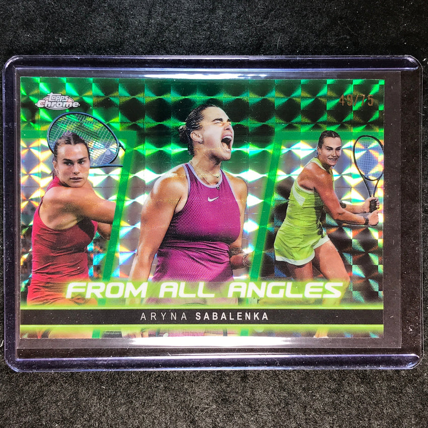 2025 Topps Chrome Tennis ARYNA SABALENKA From All Angles Green Geometric 49/75
