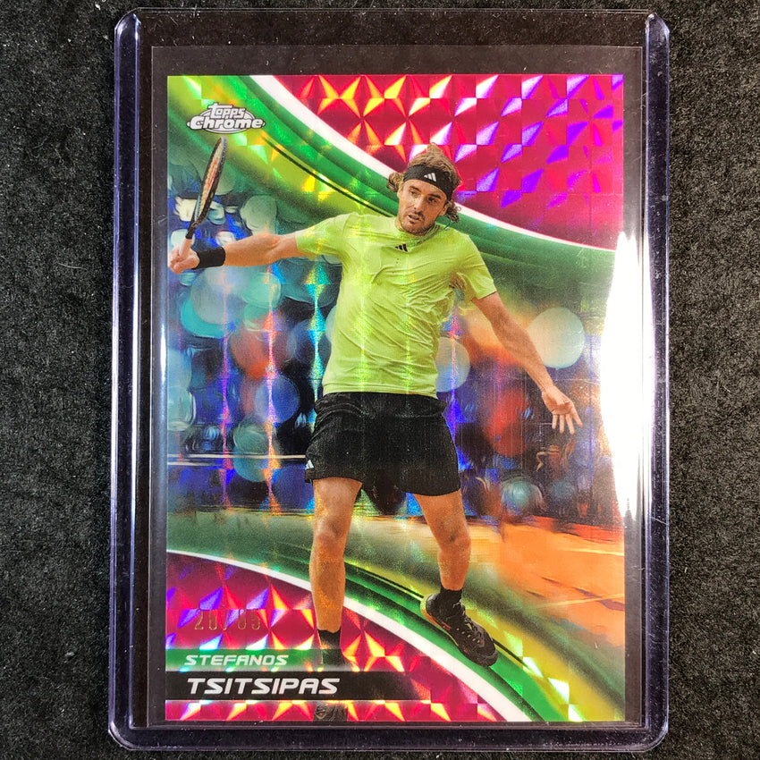 2025 Topps Chrome Tennis STEFANOS TSITSIPAS Pink Geometric 28/65