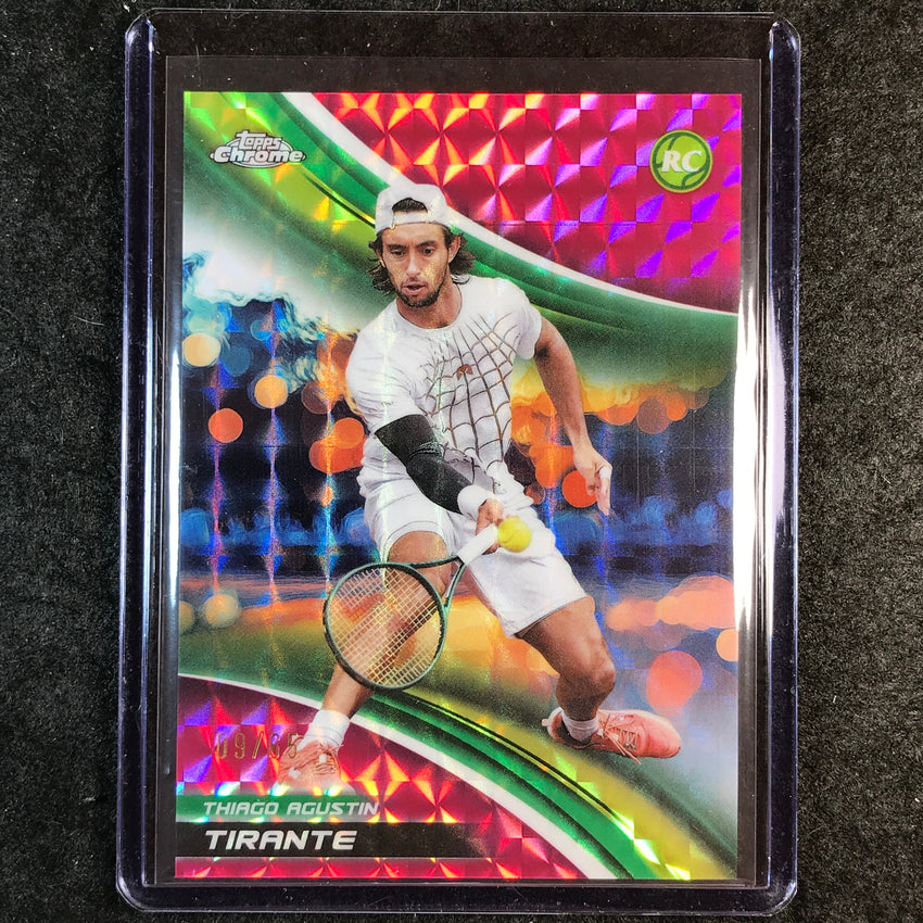 2025 Topps Chrome Tennis THIAGO AGUSTIN TIRANTE Rookie Pink Geometric 9/65