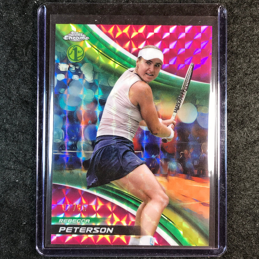 2025 Topps Chrome Tennis REBECCA PETERSON 1st Pink Geometric 37/65