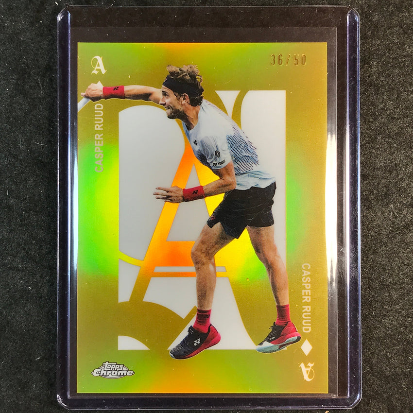2025 Topps Chrome Tennis CASPER RUUD Aces Gold Refractor 36/50