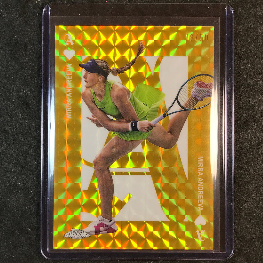 2025 Topps Chrome Tennis MIRRA ANDREEVA Aces Gold Geometric 18/50