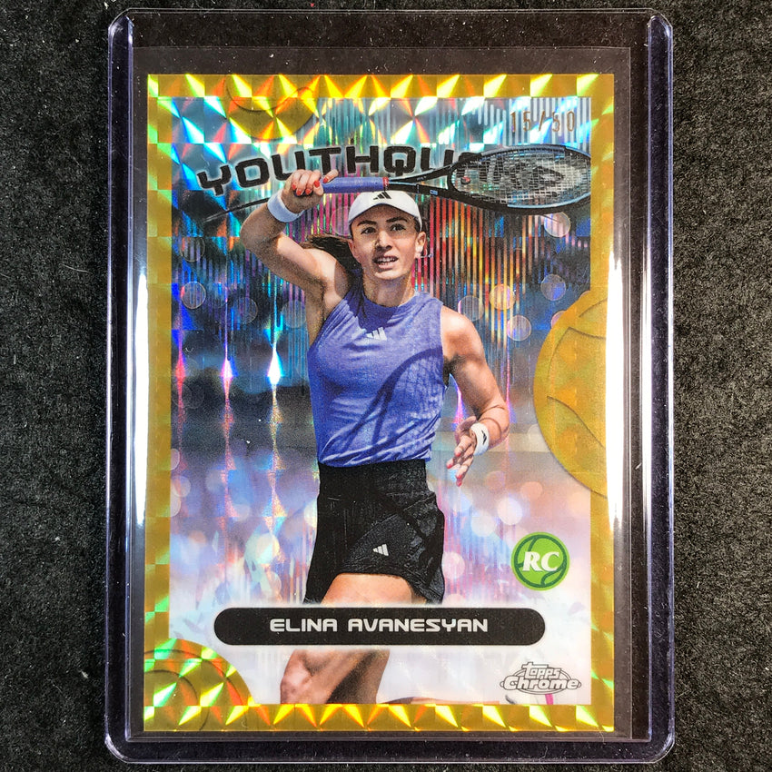 2025 Topps Chrome Tennis ELINA AVANESYAN Rookie Youthquake Gold Geometric 15/50