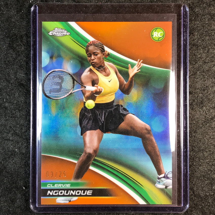 2025 Topps Chrome Tennis CLERVIE NGOUNOUE Rookie Orange Refractor 3/25