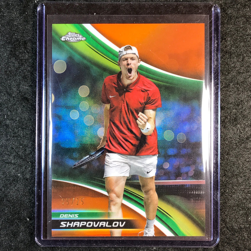2025 Topps Chrome Tennis DENIS SHAPOVALOV Orange Refractor 25/25