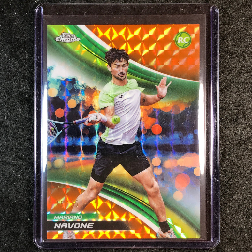 2025 Topps Chrome Tennis MARIANO NAVONE Rookie Orange Geometric 18/25