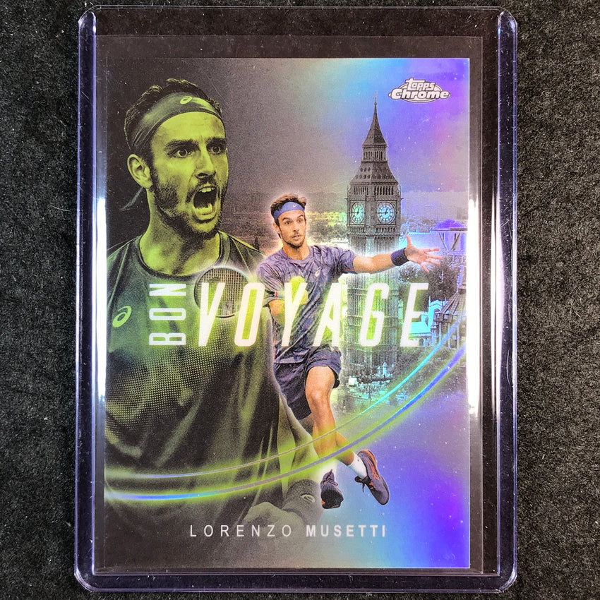 2025 Topps Chrome Tennis LORENZO MUSETTI Bon Voyage SSP #23