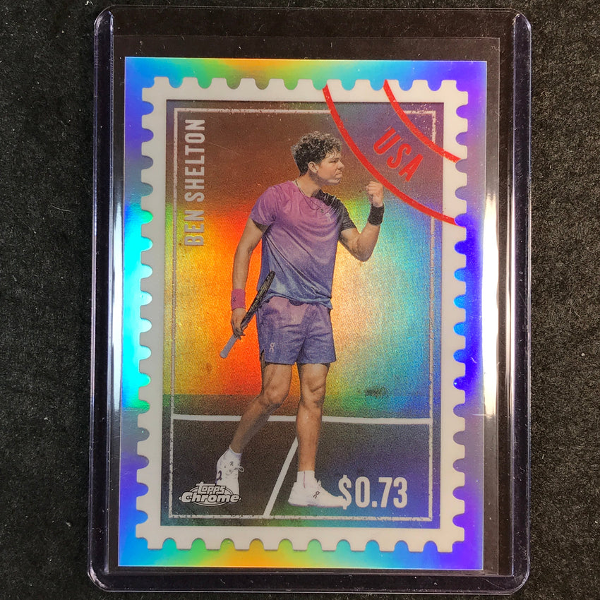 2025 Topps Chrome Tennis BEN SHELTON International Postage SSP #16