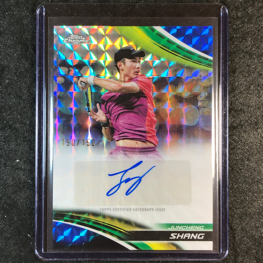 2025 Topps Chrome Tennis JUNCHENG SHANG Auto Geometric Blue 150/150