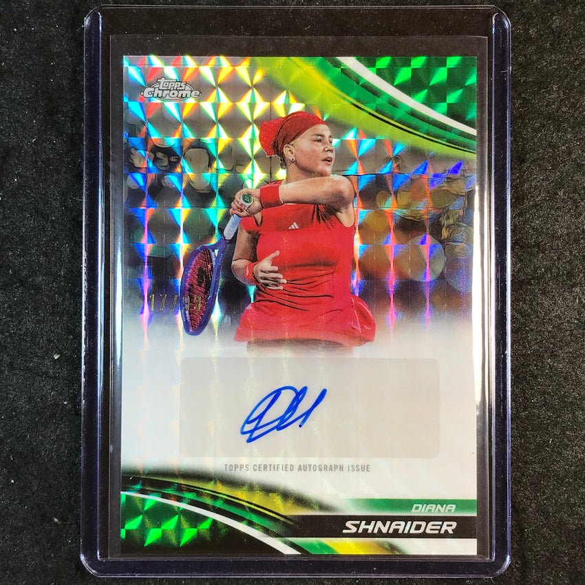 2025 Topps Chrome Tennis DIANA SHNAIDER Auto Green Geometric 17/99