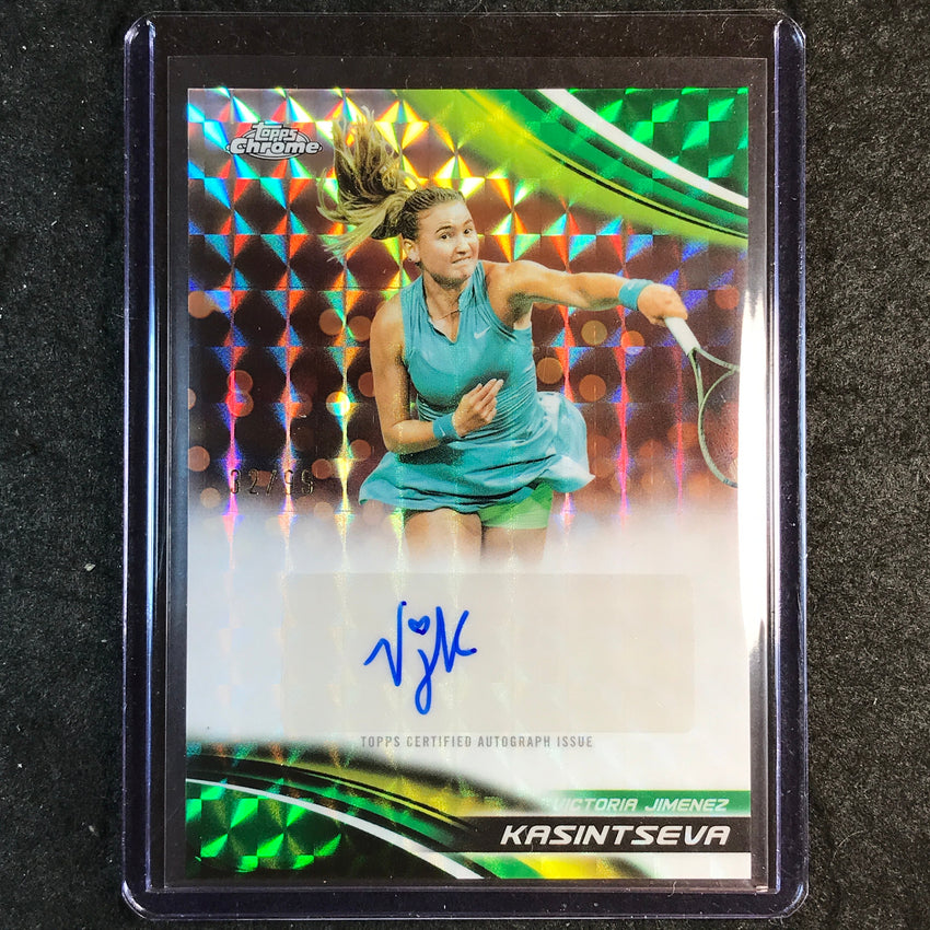 2025 Topps Chrome Tennis VICTORIA JIMENEZ KASINTSEVA Auto Green Geometric 32/99
