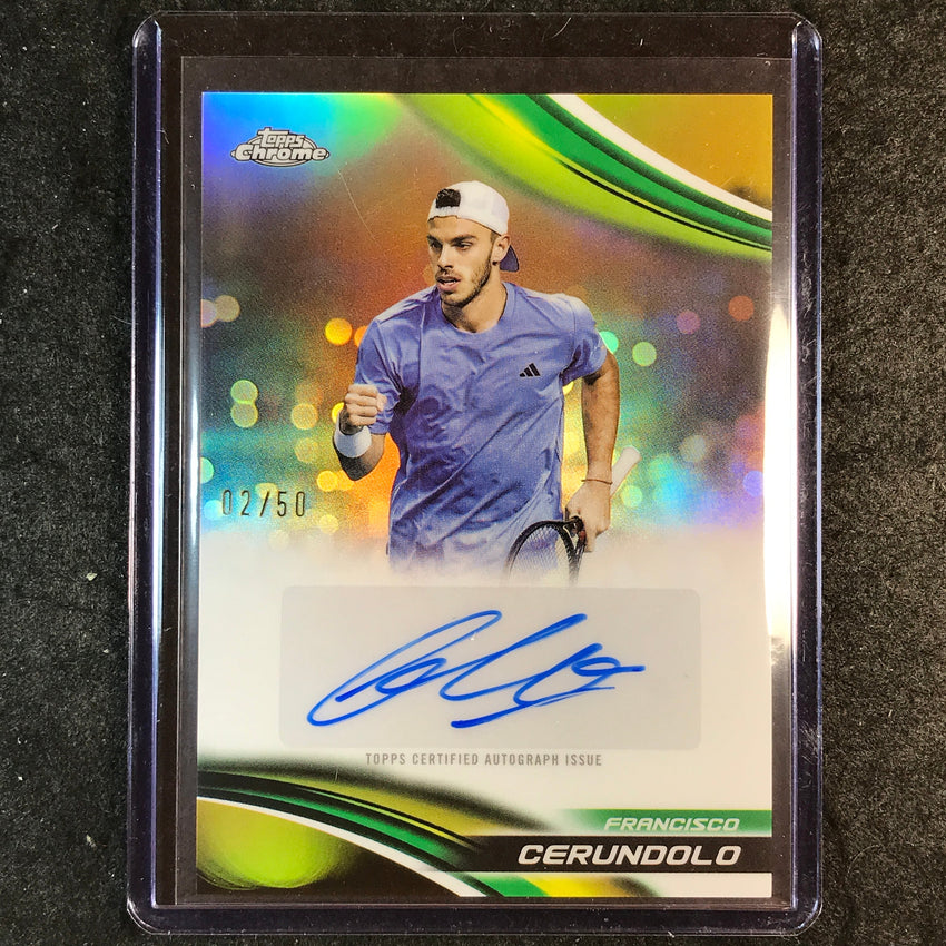2025 Topps Chrome Tennis FRANCISCO CERUNDOLO Auto Gold Refractor 2/50