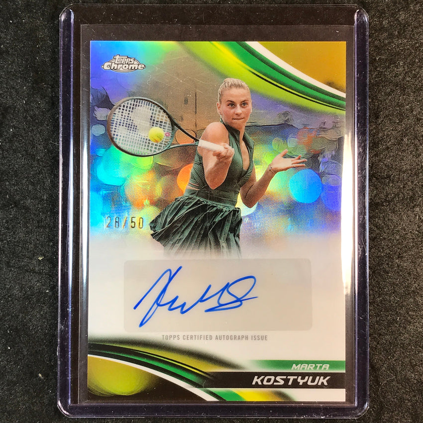 2025 Topps Chrome Tennis MARTA KOSTYUK Auto Gold Refractor 28/50