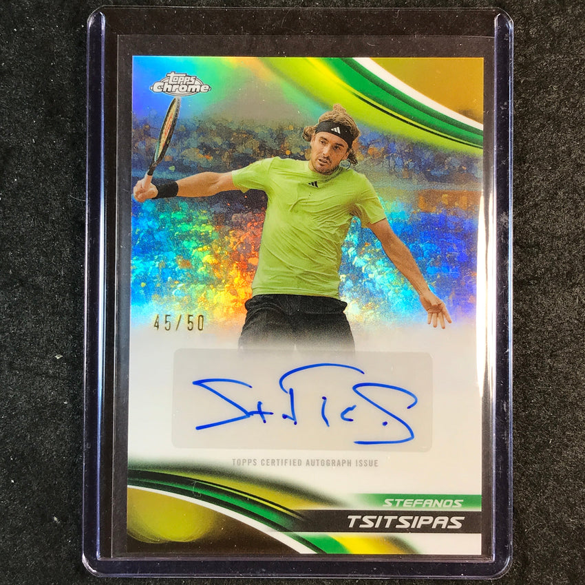 2025 Topps Chrome Tennis STEFANOS TSITSIPAS Auto Gold Refractor 45/50