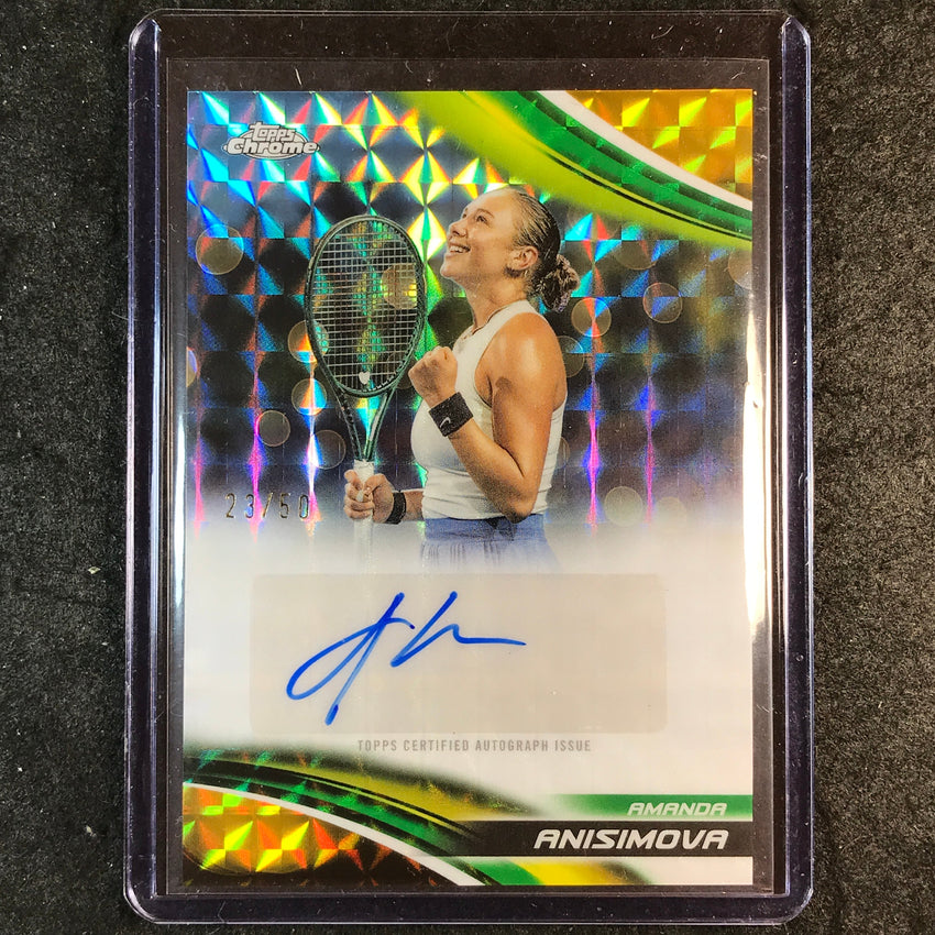 2025 Topps Chrome Tennis AMANDA ANISIMOVA Auto Gold Geometric 23/50