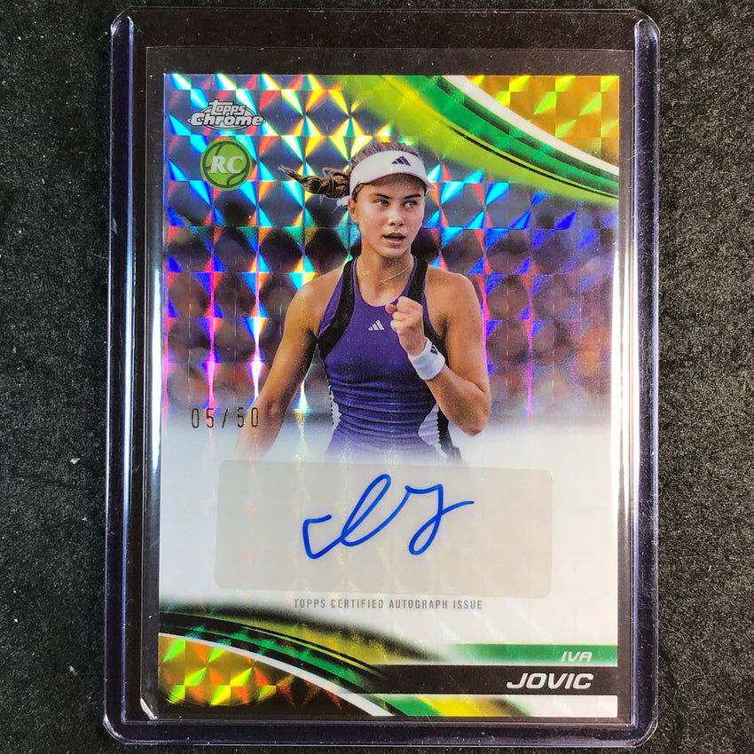 2025 Topps Chrome Tennis IVA JOVIC Rookie Auto Gold Geometric 5/50