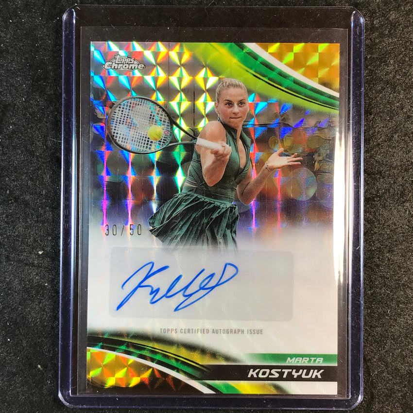 2025 Topps Chrome Tennis MARTA KOSTYUK Auto Gold Geometric 30/50