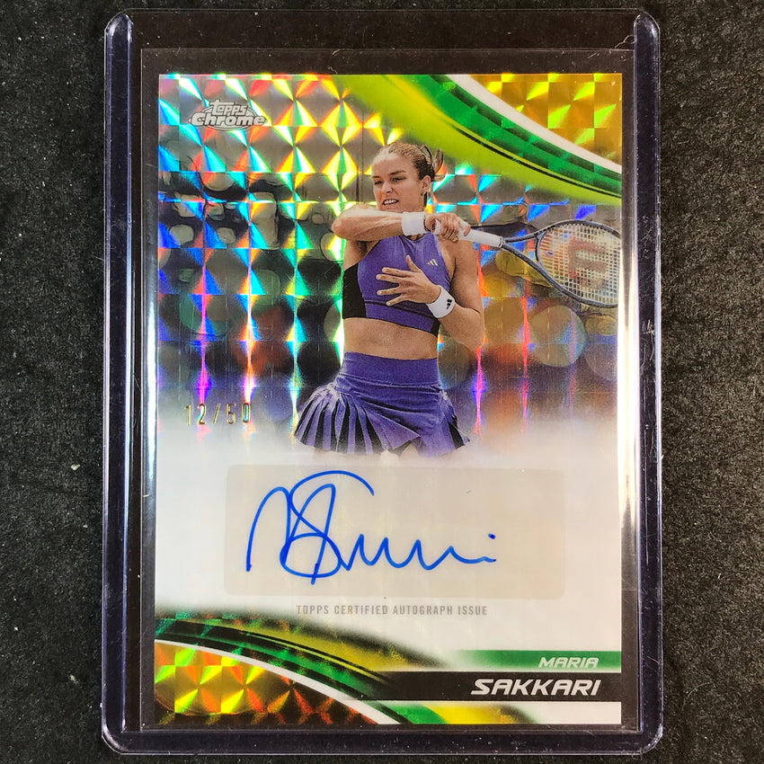 2025 Topps Chrome Tennis MARIA SAKKARI Auto Gold Geometric 12/50