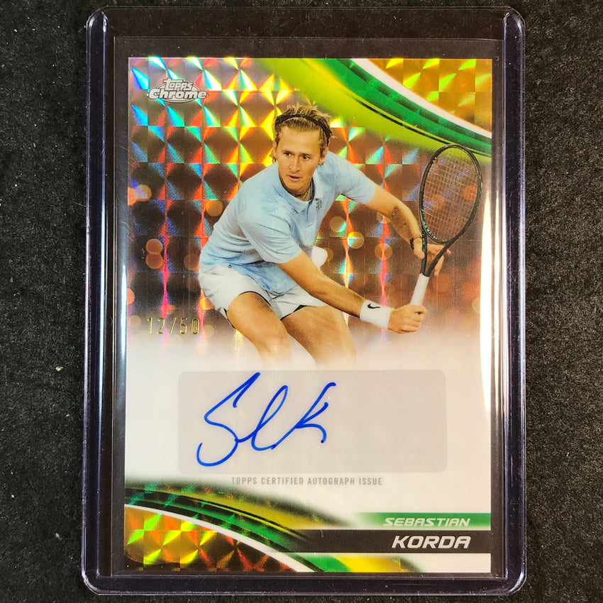 2025 Topps Chrome Tennis SEBASTIAN KORDA Auto Gold Geometric 12/50