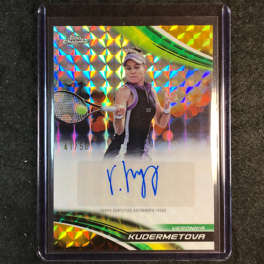 2025 Topps Chrome Tennis VERONIKA KUDERMETOVA Auto Gold Geometric 41/50