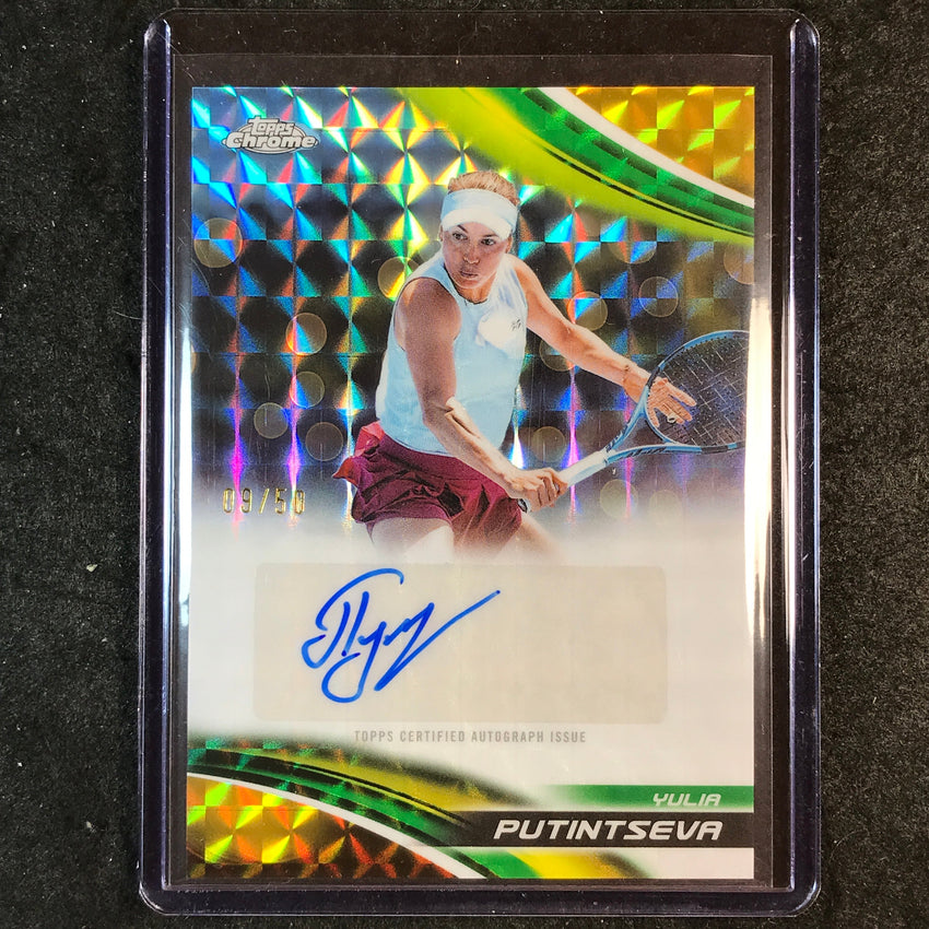 2025 Topps Chrome Tennis YULIA PUTINTSEVA Auto Gold Geometric 9/50