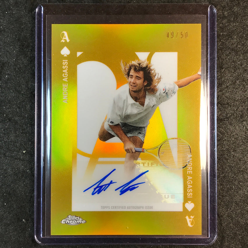 2025 Topps Chrome Tennis ANDRE AGASSI Aces Auto Gold Refractor 49/50