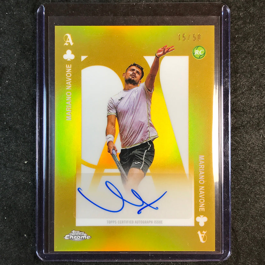 2025 Topps Chrome Tennis MARIANO NAVONE Aces Rookie Auto Gold Refractor 15/50