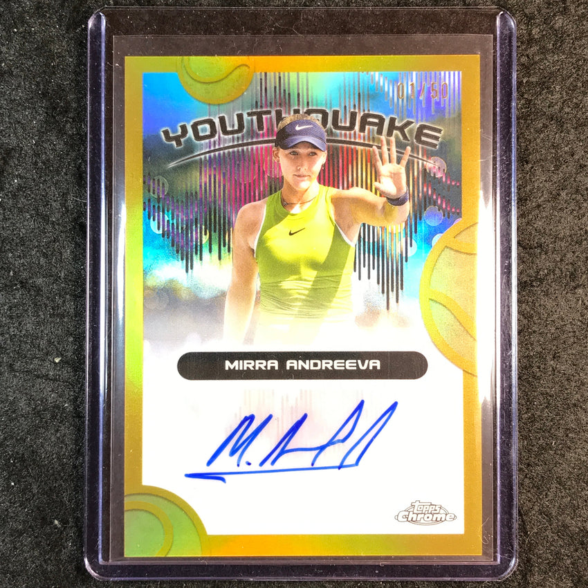 2025 Topps Chrome Tennis MIRRA ANDREEVA Youthquake Auto Gold Refractor 1/50