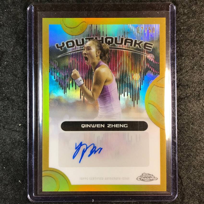 2025 Topps Chrome Tennis QINWEN ZHENG Youthquake Auto Gold Refractor 7/50