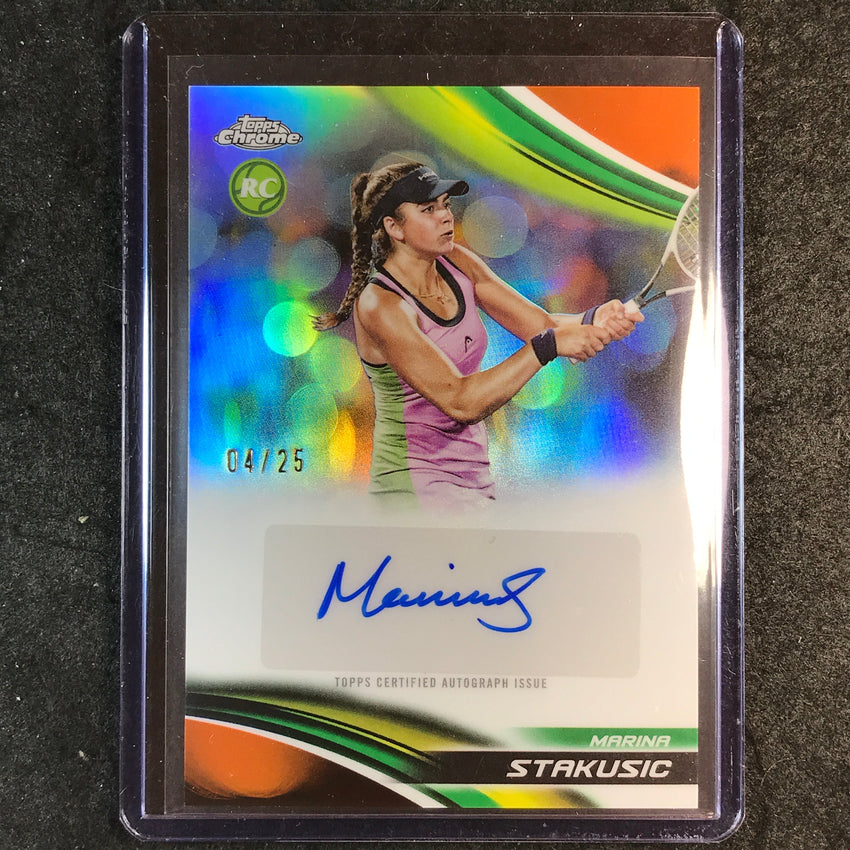 2025 Topps Chrome Tennis MARINA STAKUSIC Rookie Auto Orange Refractor 4/25