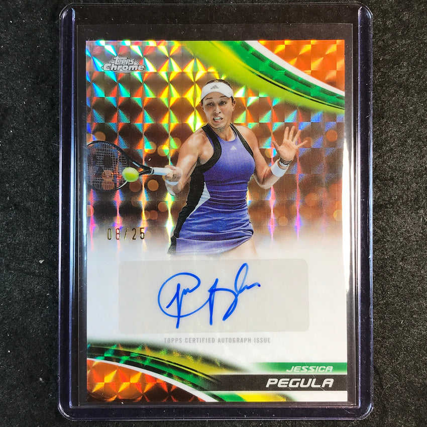 2025 Topps Chrome Tennis JESSICA PEGULA Auto Orange Geometric 8/25