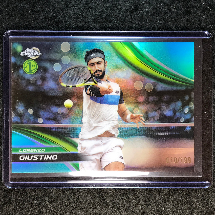 2025 Topps Chrome Tennis LORENZO GIUSTINO 1st Aqua /199 #278