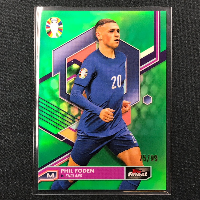 2023 Topps Finest Road To Uefa Phil Foden Base Green 75/99