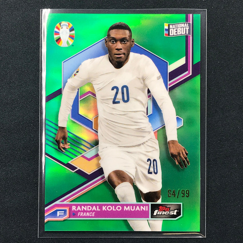 2023 Topps Finest Road To Uefa Randal Kolo Muani Base Green 64/99
