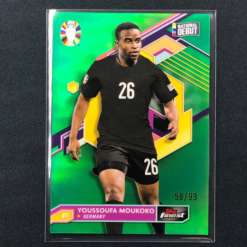 2023 Topps Finest Road To Uefa Youssoufa Moukoko Base Green 58/99