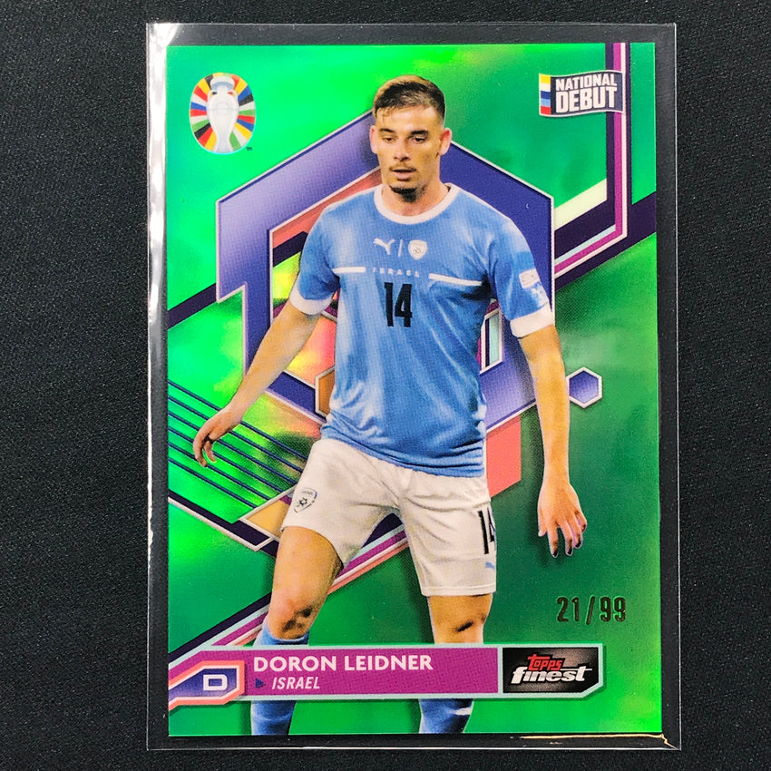 2023 Topps Finest Road To Uefa Doron Leidner Base Green 21/99