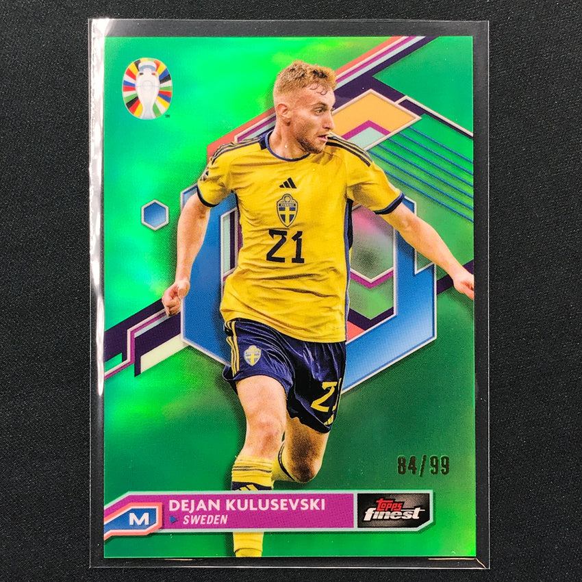 2023 Topps Finest Road To Uefa Dejan Kulusevski Base Green 84/99
