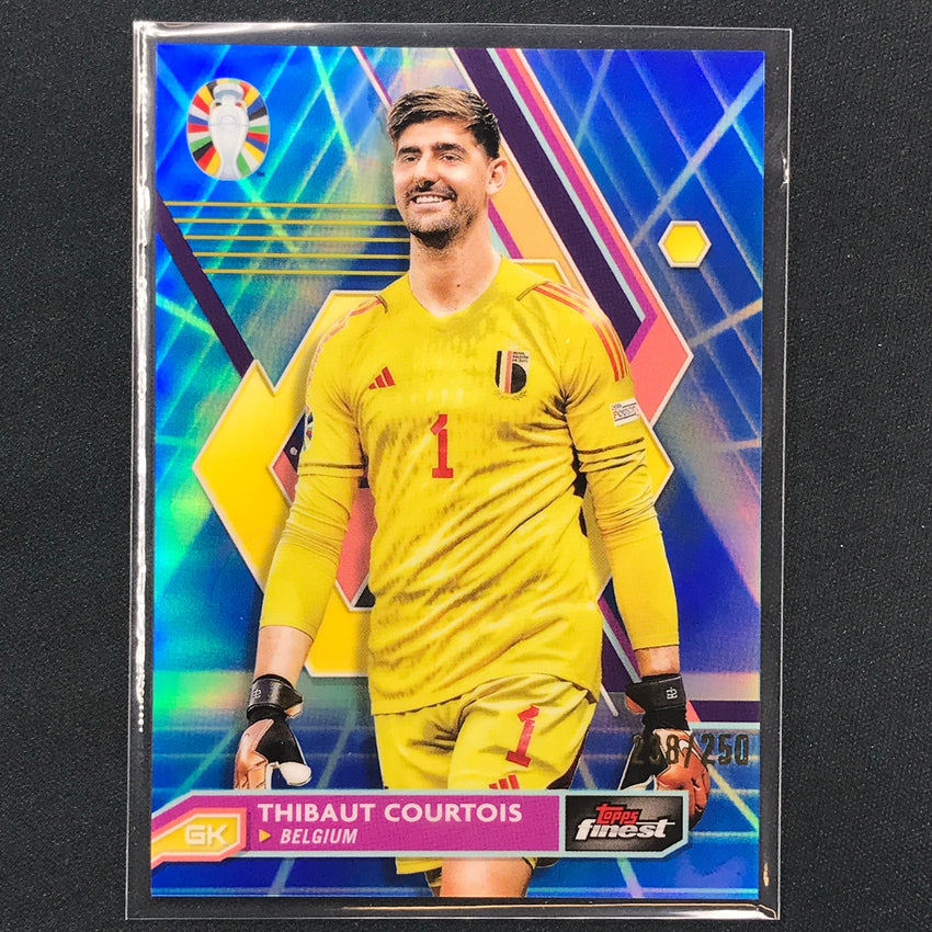 2023 Topps Finest Road To Uefa Thibaut Courtois Base Blue Aqua Vaporwave 238/250