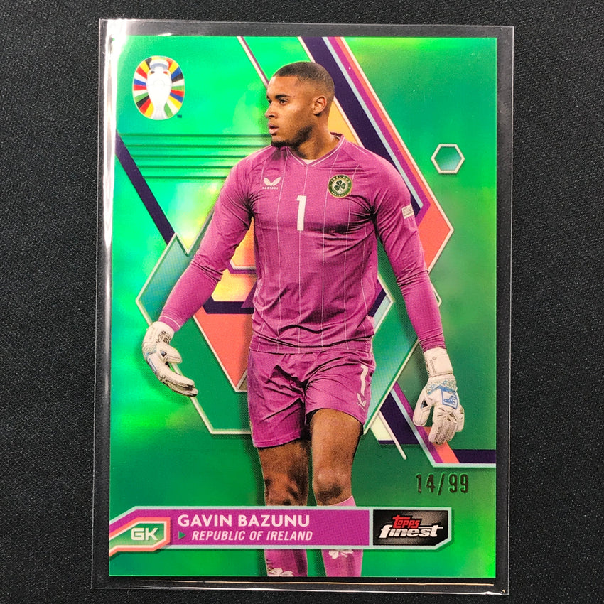 2023 Topps Finest Road To Uefa Gavin Bazunu Base Green 14/99