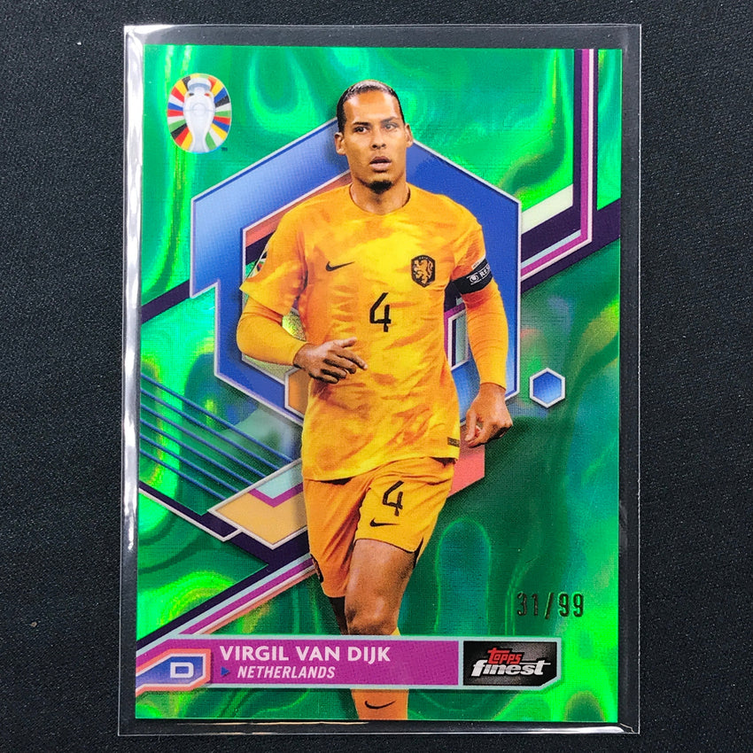 2023 Topps Finest Road To Uefa Virgil Van Dijk Base Lava Green 31/99