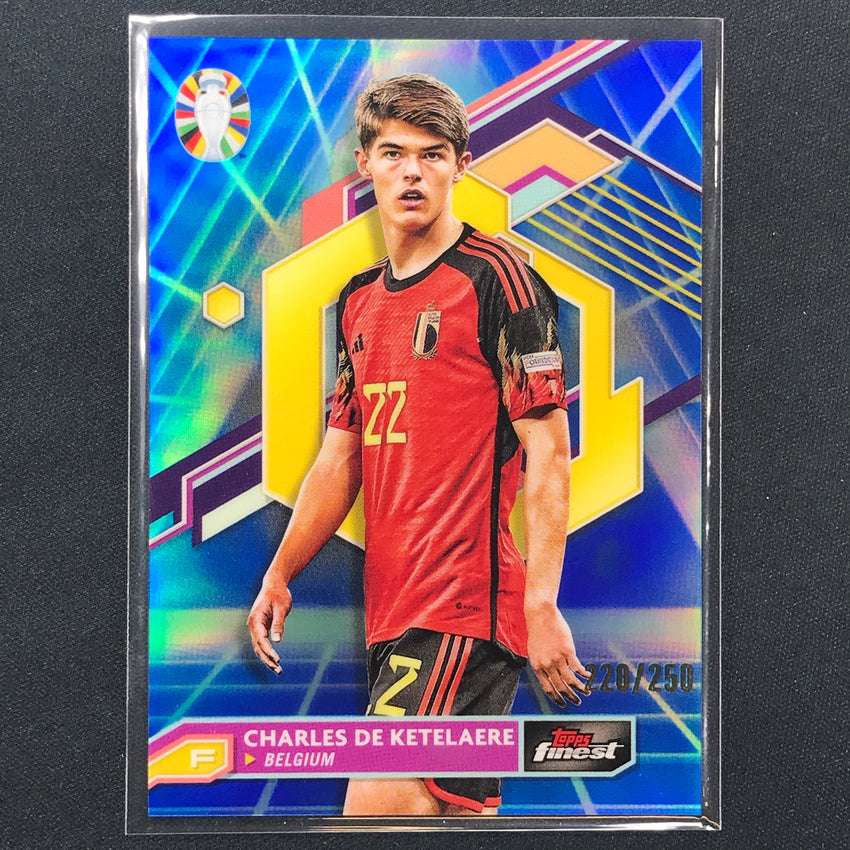 2023 Topps Finest Road To Uefa Charles De Ketelaere Blue Aqua Vaporwave 220/250