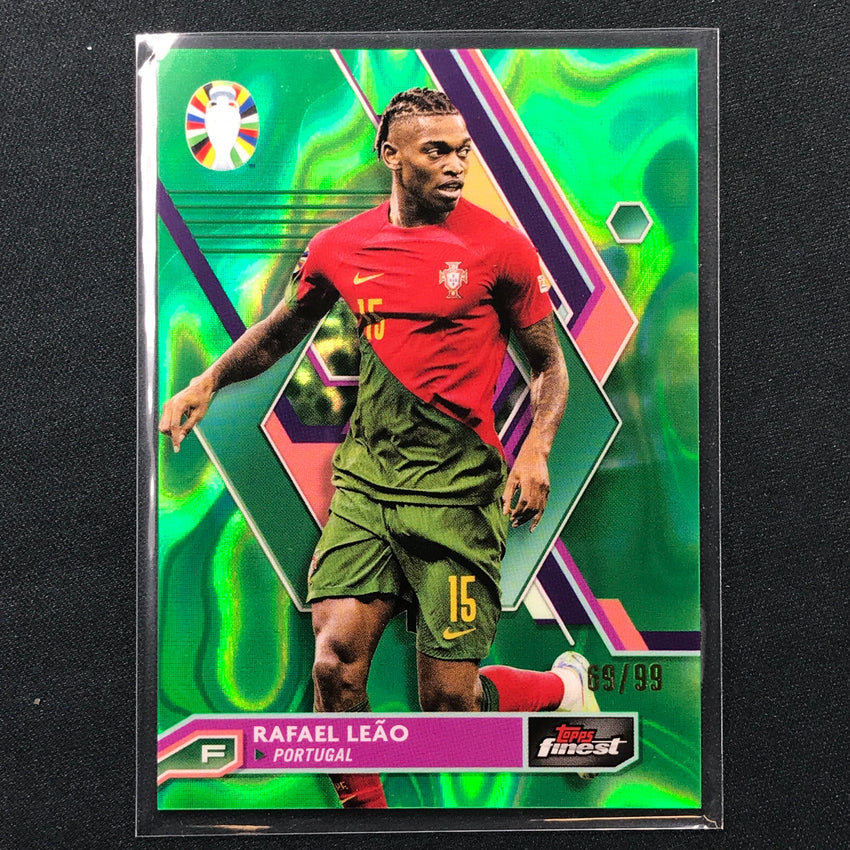 2023 Topps Finest Road To Uefa Rafael Leao Base Lava Green 69/99