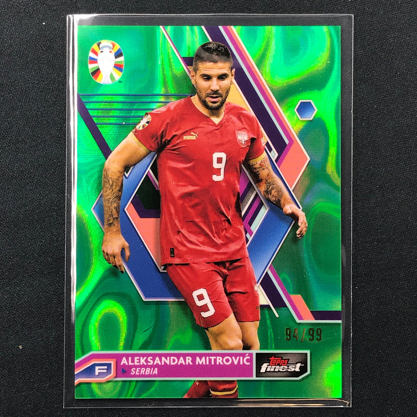 2023 Topps Finest Road To Uefa Aleksandar Mitrovic Base Lava Green 94/99